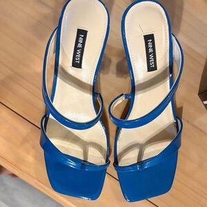 Nine West Strappy Blue Heels